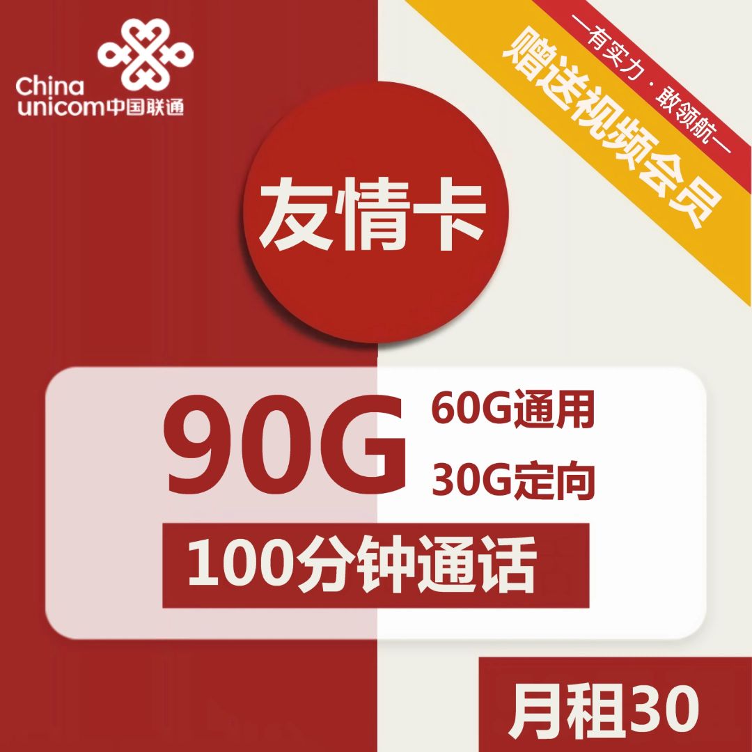【6个月VIP】30月租90G流量+100分钟，堪比王卡限定版，发货快！