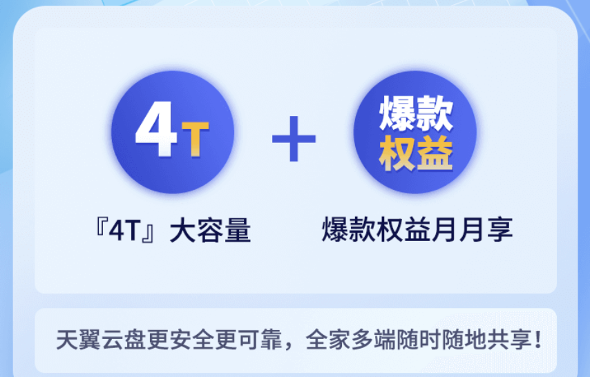 山东电信天翼云盘黄金会员（曲线白嫖）