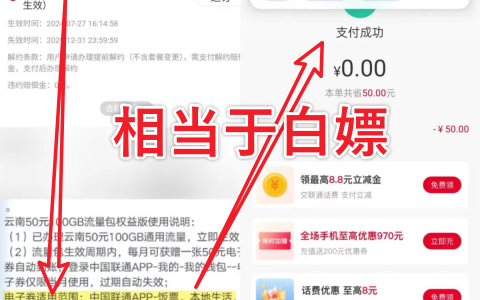 云南联通50元100G权益包