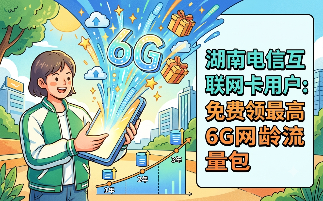 湖南电信互联网卡领6G流量