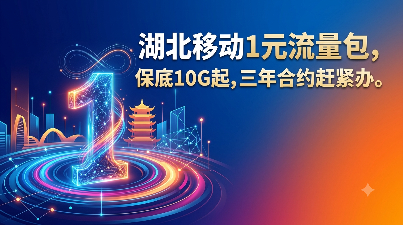 湖北移动1元流量包，保底10G起，三年合约赶紧办