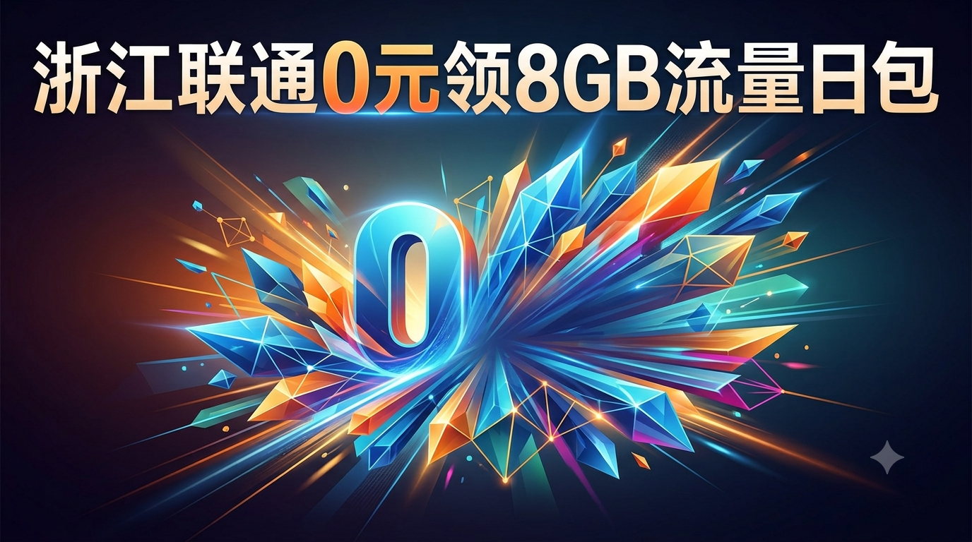 浙江联通8G日包，0元直接领
