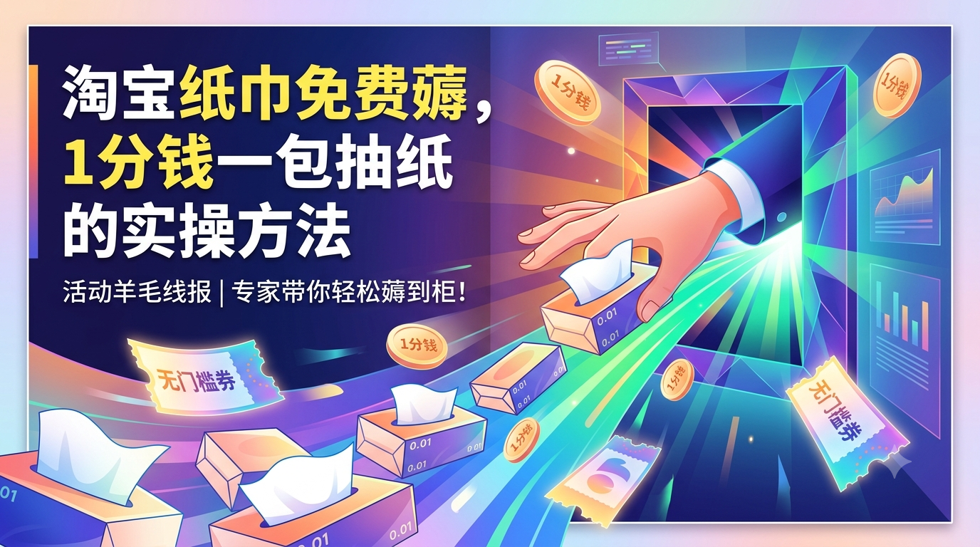 淘宝纸巾免费薅，1分钱一包抽纸的实操方法