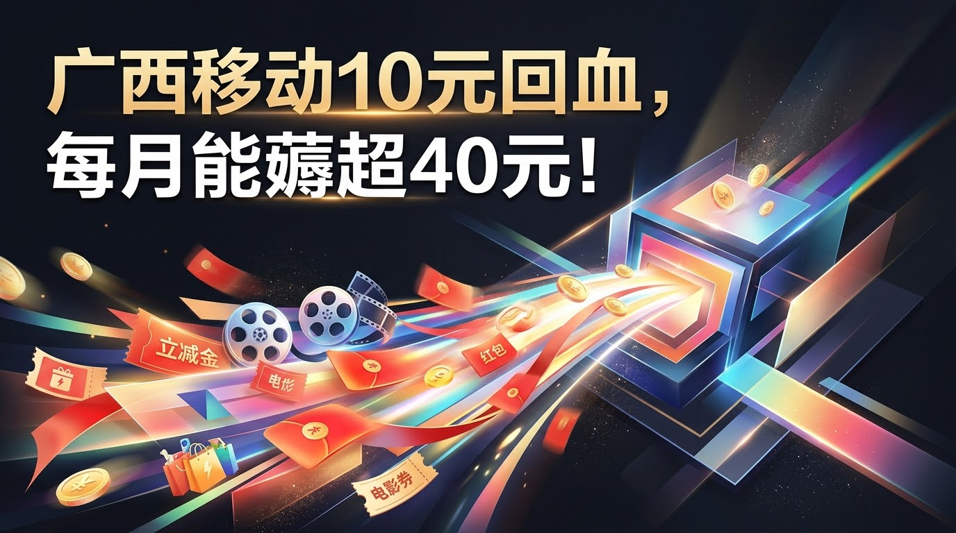 广西移动10元回血，每月能薅超40元
